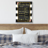 Rozen Gold Foil Black Stripes ONS LIEFDESVERHAAL Canvas Afdruk (Insitu (Slaapkamer))