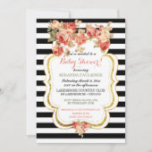  Rozen Gold Foil Modern Black White Kaart (Voorkant)