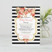  Rozen Gold Foil Modern Black White Kaart (Staand voorkant)