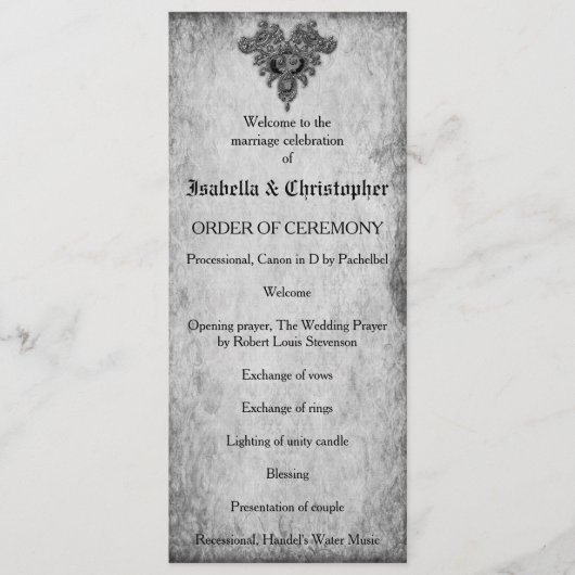 Rozen Gothic Weddenschap Programmakaart (Voorkant)