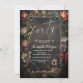  Rozen Gotische 40e Verjaardag Kaart (Voorkant)