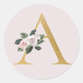 Rozen goud initialen sticker letter A