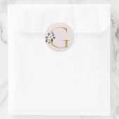 Rozen goud initialen sticker letter G (Tas)