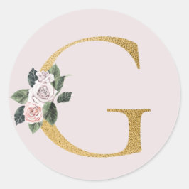 Rozen goud initialen sticker letter G