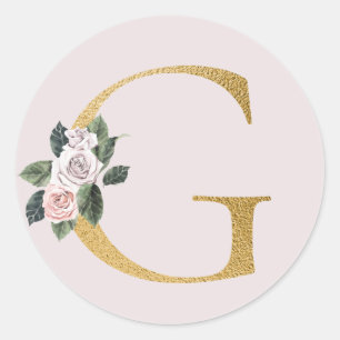 Rozen goud initialen sticker letter G
