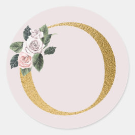 Rozen goud initialen sticker letter O
