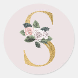 Rozen goud initialen sticker letter S