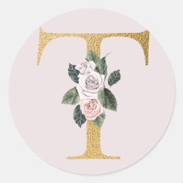 Rozen goud initialen sticker letter T