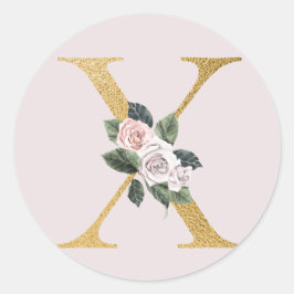 Rozen goud initialen sticker letter X