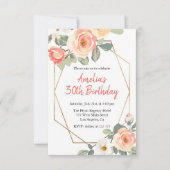 Rozen & Goud Lijst Verjaardag Kaart (Voorkant)