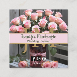  Rozen goud  roze Vierkante Visitekaartje