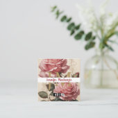  Rozen goud  roze Vierkante Visitekaartje (Staand voorkant)