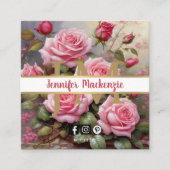 Rozen goud roze Vierkante Visitekaartje (Voorkant)