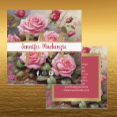  Rozen goud  roze Vierkante Visitekaartje