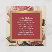  Rozen goud  roze Vierkante Visitekaartje (Achterkant)