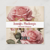  Rozen goud  roze Vierkante Visitekaartje (Voorkant)