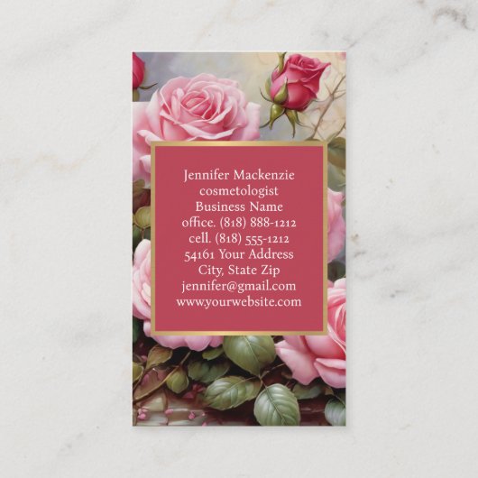  Rozen goud  roze Visitekaartje (Achterkant)