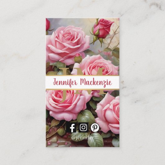  Rozen goud  roze Visitekaartje (Voorkant)