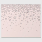 Rozen goudblush roze diamanten cadeaupapier (Vlak)
