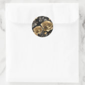 Rozen gouden bloemblaadjes ronde sticker (Tas)