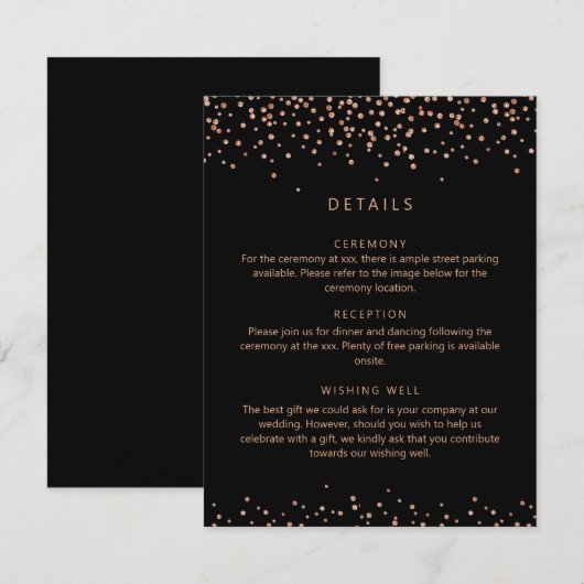 Rozen gouden en zwarte Glitter Detail Behuizing Ka Kaart (Voorkant / Achterkant)