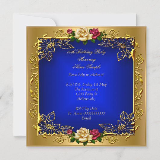 Rozen gouden legant geboortedag B Kaart (Achterkant)