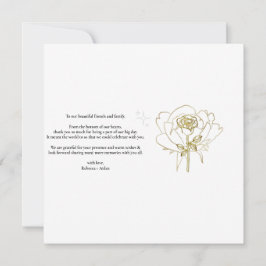 Rozen, gouden lijst, trouwkaart, bedankt postbode kaart