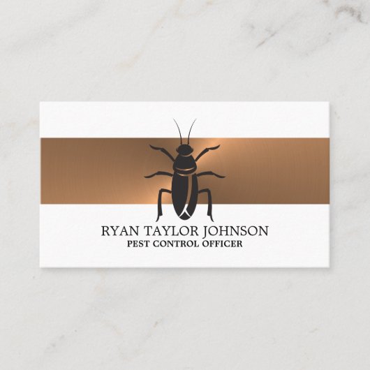 Rozen gouden strip - zwarte kakkerlak - ongedierte visitekaartje (Voorkant)