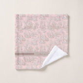  rozen gouden toile de jouy gedrukt bad handdoek (Wasdoekje)
