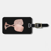 Rozen gouden wijnglazen metalen koffer bagagelabel (Voorkant horizontaal)