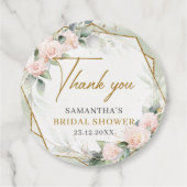 Rozen goudkleurig lijst vrijgezellenfeest bedankjes labels (Achterkant)