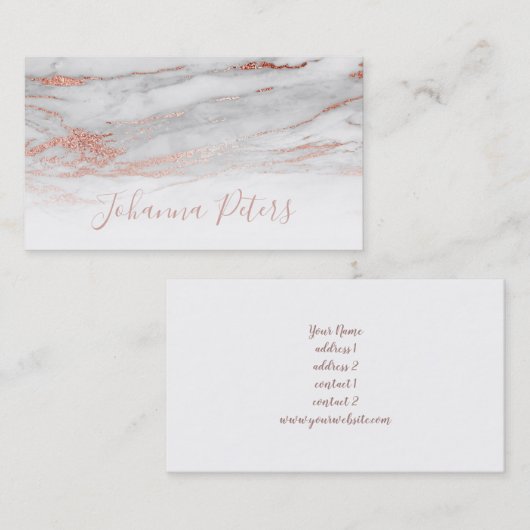 rozen goudsteen visitekaartje (Voorkant / Achterkant)