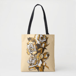 Rozen, grafisch bloemen, bloeiende rozen tote bag