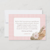 Rozen | Grassen Floral Girl Eerste Heilige Communi Bedankkaart (Achterkant)