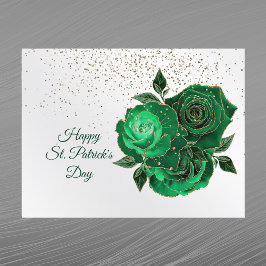 Rozen Green Gold Confetti St. Patricks Day Feestdagenkaart