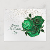 Rozen Green Gold Confetti St. Patricks Day Feestdagenkaart (Voorkant)