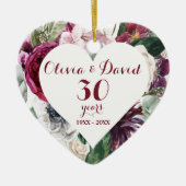 Rozen Greenery 30th Jubileum Ceramic Ornament (Voorkant)