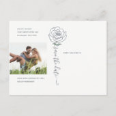 Rozen Greenery Foto Rustic Wedding Save the Date Aankondigingskaart (Achterkant)