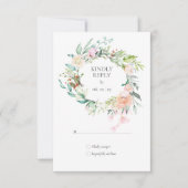 Rozen Greenery Garland Floral RSVP Kaartje (Voorkant)