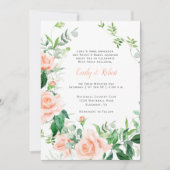  Rozen Greenery White Lattice Wedding Kaart (Voorkant)