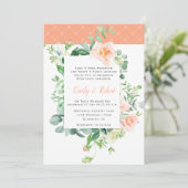  Rozen Greenery White Lattice Wedding Kaart (Staand voorkant)