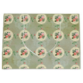  Rozen Groen Vervaagd Damask Groot Cadeauzakje (Voorkant)
