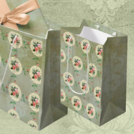  Rozen Groen Vervaagd Damask Medium Cadeauzakje