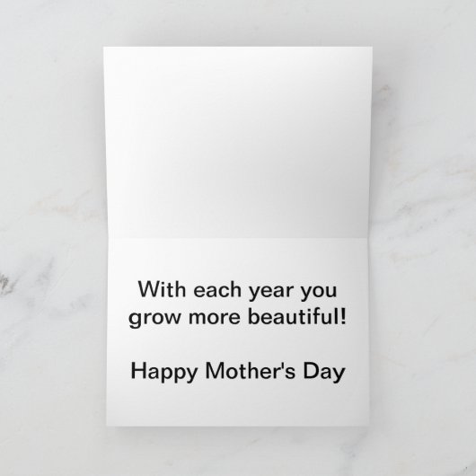 Rozen grote lettertype Moederdag Kaart (Binnen)