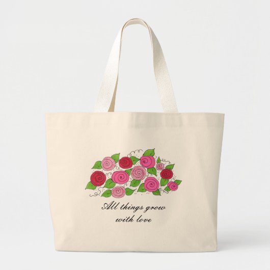 Rozen Grote Tote Bag (Voorkant)
