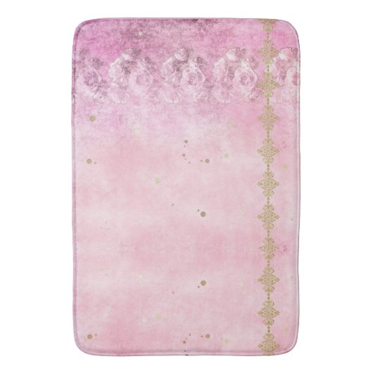 Rozen Grunge Damask - Badmat (Voorkant Verticaal)