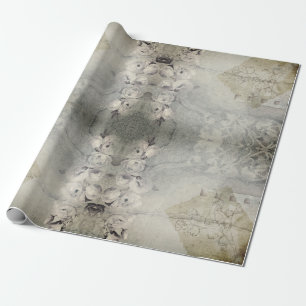Rozen Grunge Gray Gothic Cadeaupapier