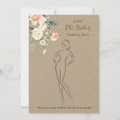 Rozen Guess Jurk Vrijgezellenfeest Spel Kaart (Voorkant)