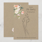 Rozen Guess Jurk Vrijgezellenfeest Spel Kaart (Voorkant / Achterkant)