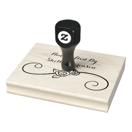 Rozen, handgemaakt door, 4 x 5 inch Rubber Stempel (Stempel)